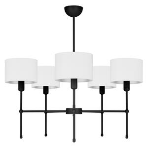 Lustr na tyči MADELA 5xE14/40W/230V bílá/černá