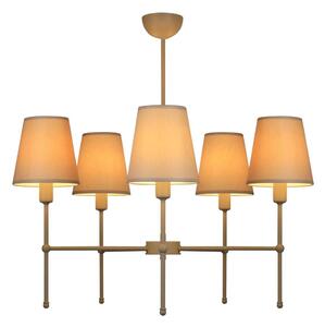 Lustr na tyči MADELA 5xE14/40W/230V bílá/béžová