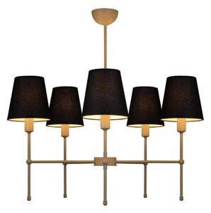Lustr na tyči MADELA 5xE14/40W/230V černá/béžová