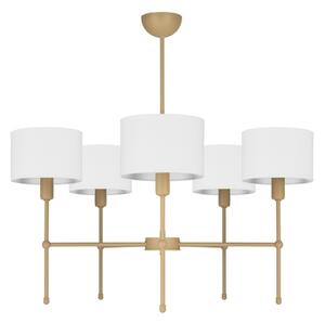 Lustr na tyči MADELA 5xE14/40W/230V bílá/béžová