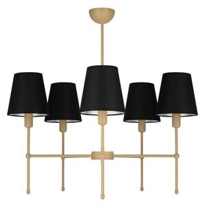 Lustr na tyči MADELA 5xE14/40W/230V černá/béžová