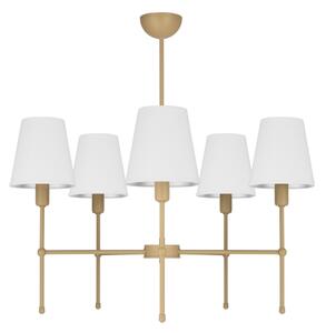 Lustr na tyči MADELA 5xE14/40W/230V bílá/béžová