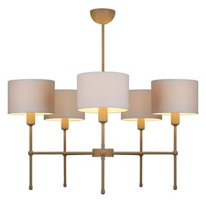 Lustr na tyči MADELA 5xE14/40W/230V bílá/béžová
