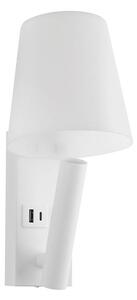 LED Nástěnná lampa s USB portem LED/2W/230V 3000K bílá