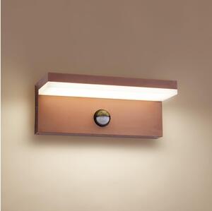 Brilagi-LED Venkovní nástěnné svítidlo se senzorem TESSI LED/10W/230V hnědá IP54