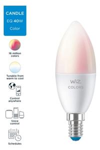 LED RGBW Stmívatelná žárovka C37 E14/4,9W/230V 2200-6500K CRI 90 Wi-Fi -WiZ
