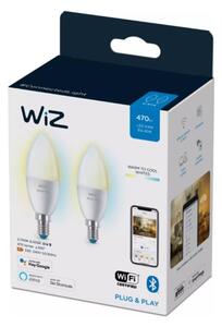 SADA 2x LED Stmívatelná žárovka C37 E14/4,9W/230V 2700-6500K CRI 90 Wi-Fi - WiZ