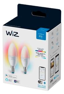 SADA 2x LED RGBW Stmívatelná žárovka C37 E14/4,9W/230V 2200-6500K Wi-Fi - WiZ
