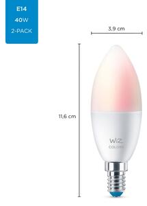 SADA 2x LED RGBW Stmívatelná žárovka C37 E14/4,9W/230V 2200-6500K Wi-Fi - WiZ