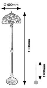 Brilagi - Tiffany vitrážová stojací lampa GARLAN 2xE27/60W/230V