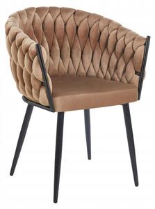 Designová čalouněná židle ZYPHIRA - cappuccino / černá