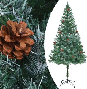 Umělý vánoční strom s LED diody a šiškami 180 cm