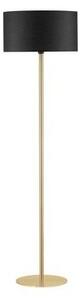 Stojací lampa SIBNIA LED E27 12W bez žárovky mosaz / černá látka 165cm - NOVALUCE