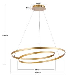 Brilagi-LED Stmívatelný lustr na lanku TWISTER LED/105W/230V pr.100 cm zlatá+DO