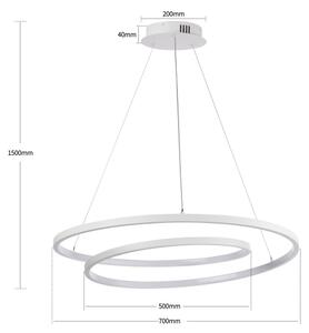 Brilagi-LED Stmívatelný lustr na lanku TWISTER LED/75W/230V pr. 70 cm bílá + DO