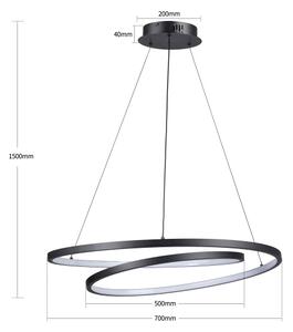 Brilagi-LED Stmívatelný lustr na lanku TWISTER LED/75W/230V pr. 70 cm černá +DO