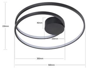 Brilagi- LED Stmívat. stropní svítidlo TWISTER LED/48W/230V pr. 50 cm černá +DO