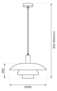 Lustr na lanku FERRO 1xE27/15W/230V šedá