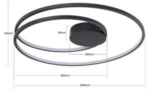 Brilagi- LED Stmívat. stropní svítidlo TWISTER LED/105W/230V pr.100 cm černá+DO