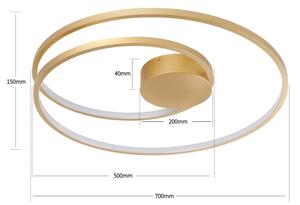 Brilagi- LED Stmívat. stropní svítidlo TWISTER LED/75W/230V pr. 70 cm zlatá +DO