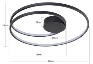 Brilagi- LED Stmívat. stropní svítidlo TWISTER LED/75W/230V pr. 70 cm černá +DO