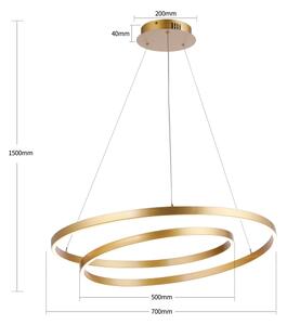 Brilagi-LED Stmívatelný lustr na lanku TWISTER LED/75W/230V pr. 70 cm zlatá +DO