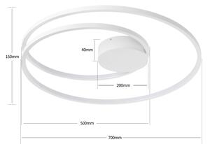 Brilagi- LED Stmívat. stropní svítidlo TWISTER LED/75W/230V pr. 70 cm bílá + DO