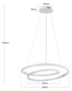 Brilagi-LED Stmívatelný lustr na lanku TWISTER LED/48W/230V pr. 50 cm bílá + DO