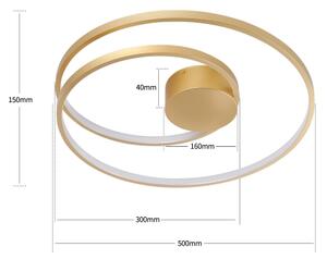 Brilagi- LED Stmívat. stropní svítidlo TWISTER LED/48W/230V pr. 50 cm zlatá +DO