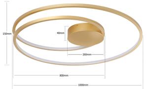 Brilagi-LED Stmívat. stropní svítidlo TWISTER LED/105W/230V pr. 100 cm zlatá+DO