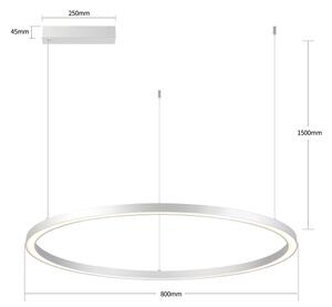 Brilagi-LED Stmívat. lustr na lanku PORTOFINO LED/60W/230V pr. 80 cm stříbrná+DO