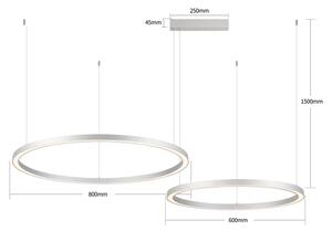 Brilagi - LED Stmívatelný lustr na lanku PORTOFINO LED/98W/230V stříbrná + DO