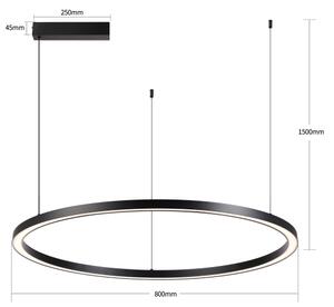 Brilagi - LED Stmívat. lustr na lanku PORTOFINO LED/60W/230V pr. 80 cm černá +DO
