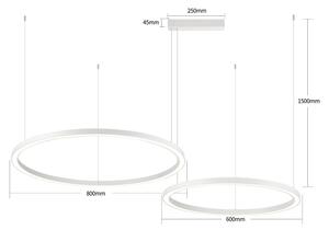 Brilagi - LED Stmívatelný lustr na lanku PORTOFINO LED/98W/230V bílá + DO