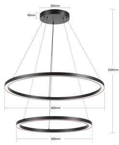 Brilagi - LED Stmívat. lustr na lanku PORTOFINO LED/98W/230V pr. 80 cm černá +DO
