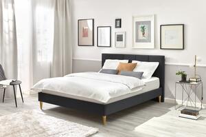Antracitová čalouněná dvoulůžková postel s roštem 160x200 cm Vivara – Bobochic Paris