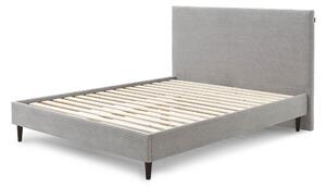 Světle šedá čalouněná dvoulůžková postel s roštem 160x200 cm Anja – Bobochic Paris