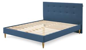 Modrá čalouněná dvoulůžková postel s roštem 160x200 cm Rory – Bobochic Paris