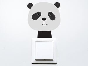 Panda na vypínač textilní přelepitelná samolepka na zeď 20 x 22 cm