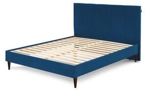 Modrá čalouněná dvoulůžková postel s roštem 160x200 cm Vivara – Bobochic Paris