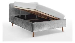 Šedá čalouněná dvoulůžková postel s úložným prostorem s roštem 140x200 cm Mattis - Meise Möbel