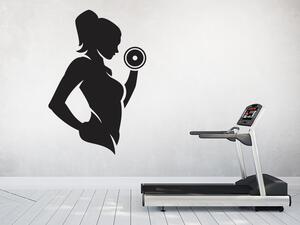 Fitness dívka samolepka na zeď 20 x 30 cm