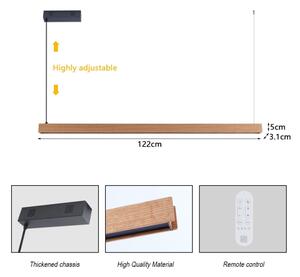 Immax NEO 07303L - LED Stm lustr na lanku MADEIRA 26W/230V Wi-Fi Tuya 122 cm dub