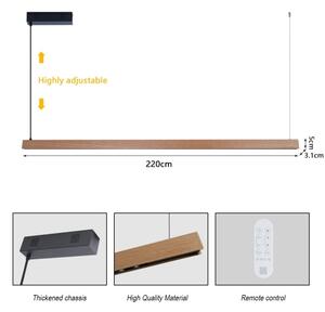 Immax NEO 07305L - LED Stm lustr na lanku MADEIRA 44W/230V Wi-Fi Tuya 202 cm dub