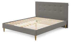 Antracitová čalouněná dvoulůžková postel s roštem 180x200 cm Rory – Bobochic Paris