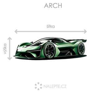 Zelený sporťák textilní přelepitelná samolepka na zeď arch 47 x 15 cm