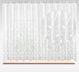Záclona Dreher markizeta, Dekorační listy, bílá 120 cm