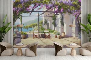 Fototapety Wisteria kvete na verandě, Fototapety květiny, u03904 : uwalls.cz