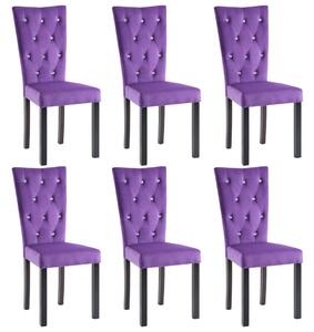 Jídelní židle 6 ks fialové samet
