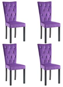 Jídelní židle 4 ks fialové samet